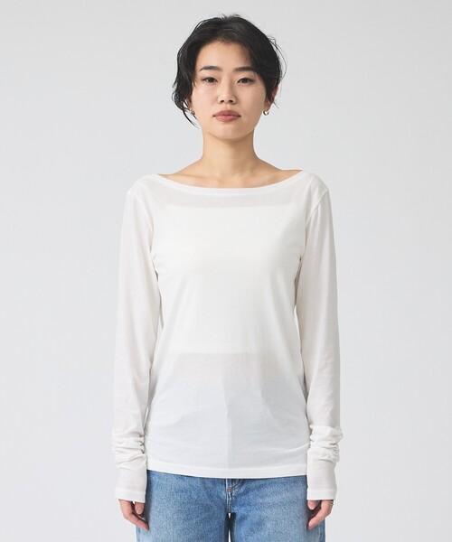 Rouge vif（ルージュヴィフ）の「シャーリングスリーブプルオーバー（Tシャツ/カットソー・レディース・ホワイト/ブラック・フリー）」の17枚目の写真