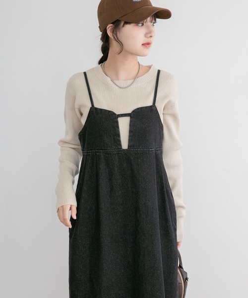 ITEMS URBANRESEARCH(アイテムズ アーバンリサーチ)の「リブクルーネックニット(ニット/セーター・レディース・オフホワイト/ブラック/グリーン系その他/レッド・FREE)」の1枚目の写真