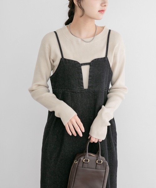 ITEMS URBANRESEARCH(アイテムズ アーバンリサーチ)の「リブクルーネックニット(ニット/セーター・レディース・オフホワイト/ブラック/グリーン系その他/レッド・FREE)」の5枚目の写真