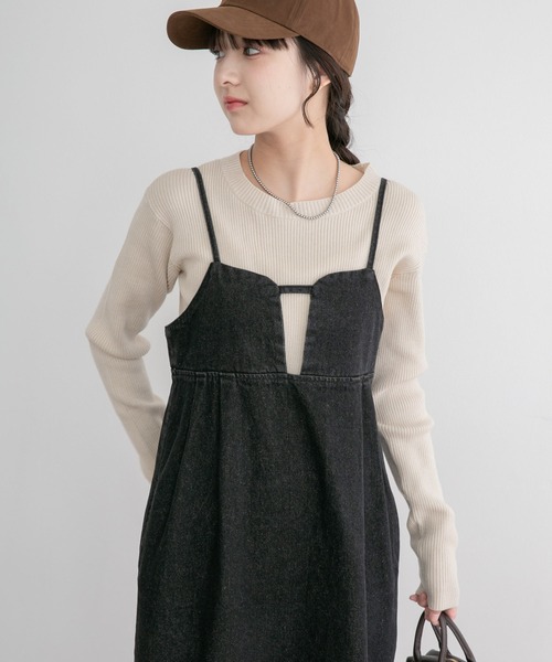ITEMS URBANRESEARCH(アイテムズ アーバンリサーチ)の「リブクルーネックニット(ニット/セーター・レディース・オフホワイト/ブラック/グリーン系その他/レッド・FREE)」の6枚目の写真