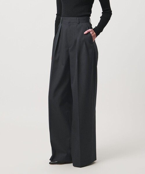 LOEFF(ロエフ)の「<LOEFF>ウールギャバジン バギーパンツ(その他パンツ・レディース・ダークグレー/モカ・00/1/0)」の4枚目の写真