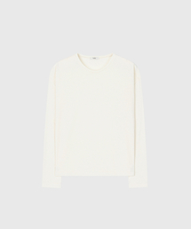 WOOL BLEND SILKY JERSEY TOP PEARL WHITE