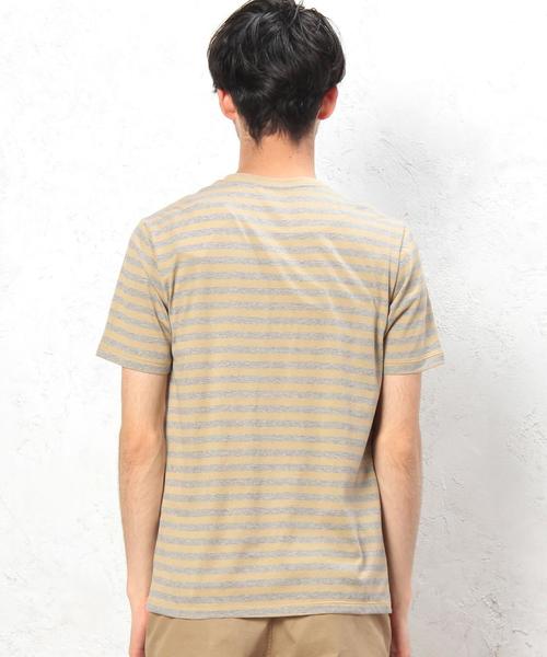 green label relaxing(グリーンレーベルリラクシング)の「KC ◎GIZA ボーダー ポケット C/N Tシャツ◆(Tシャツ/カットソー・メンズ・ホワイト/ネイビー/ベージュ・MEDIUM/SMALL/LARGE/X-LARGE)」の19枚目の写真