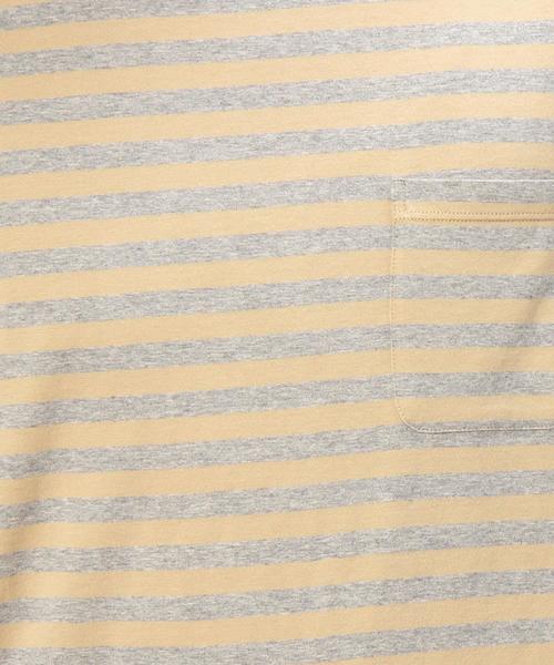 green label relaxing(グリーンレーベルリラクシング)の「KC ◎GIZA ボーダー ポケット C/N Tシャツ◆(Tシャツ/カットソー・メンズ・ホワイト/ネイビー/ベージュ・MEDIUM/SMALL/LARGE/X-LARGE)」の20枚目の写真