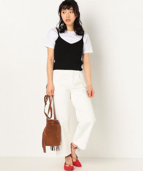 Lee（リー）の「Leeタックワイドパンツ(ホワイト)/Lee TUCK WIDE PT 01◆（デニムパンツ・レディース・ホワイト・MEDIUM/SMALL）」の5枚目の写真