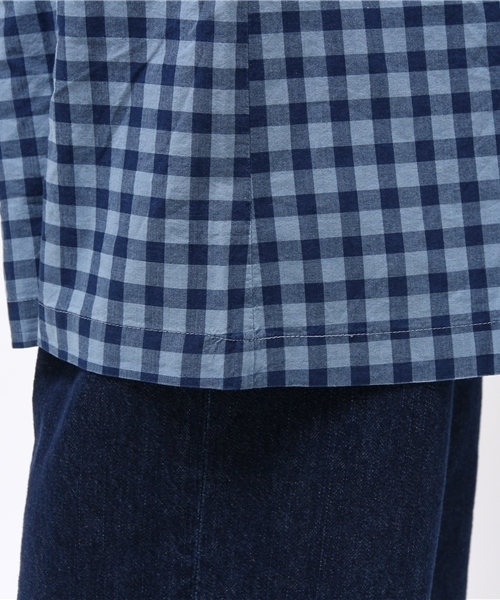 Denime（ドゥニーム）の「インディゴチェックガウン（シャツワンピース・レディース・インディゴブルー/ライトインディゴブルー・FREE）」の10枚目の写真