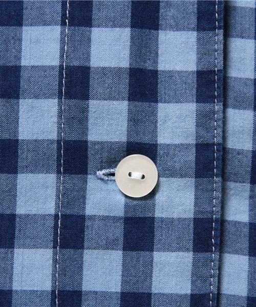 Denime（ドゥニーム）の「インディゴチェックガウン（シャツワンピース・レディース・インディゴブルー/ライトインディゴブルー・FREE）」の4枚目の写真