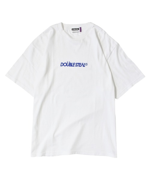 DOUBLE STEAL（ダブルスティール）の「small basic logo Tシャツ（Tシャツ/カットソー・メンズ・ネイビー/オレンジ/ブラック/ホワイト/グレー/チャコールグレー/ホワイト系その他/ブラック系その他/レッド/ホワイト×ブルー/グレイッシュベージュ・LARGE/X-LARGE/MEDIUM/XX-LARGE）」の3枚目の写真