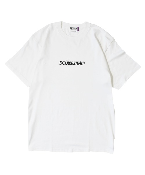 DOUBLE STEAL（ダブルスティール）の「small basic logo Tシャツ（Tシャツ/カットソー・メンズ・ネイビー/オレンジ/ブラック/ホワイト/グレー/チャコールグレー/ホワイト系その他/ブラック系その他/レッド/ホワイト×ブルー/グレイッシュベージュ・LARGE/X-LARGE/MEDIUM/XX-LARGE）」の2枚目の写真