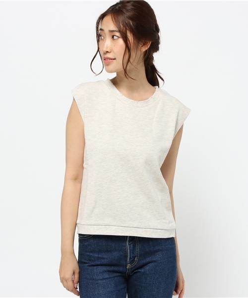 Denime(ドゥニーム)の「カットオフノースリーブスウェット(スウェット・レディース・グレー/オートミール・FREE)」の13枚目の写真