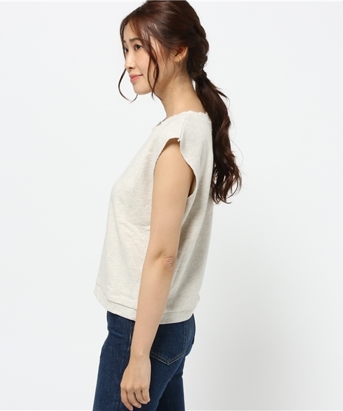 Denime(ドゥニーム)の「カットオフノースリーブスウェット(スウェット・レディース・グレー/オートミール・FREE)」の14枚目の写真