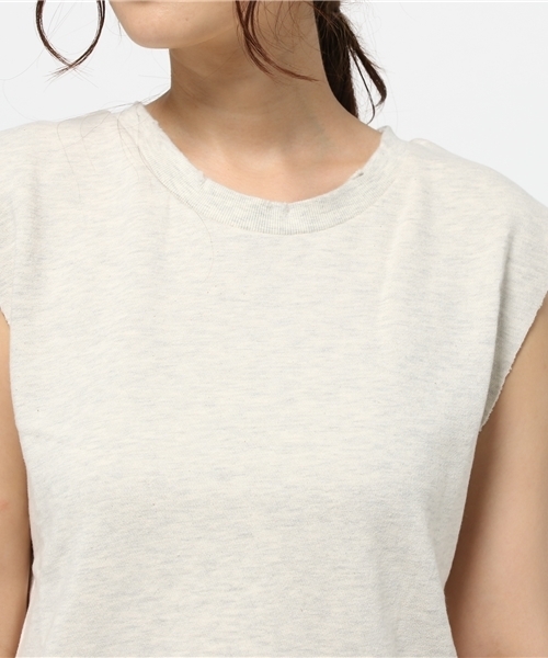 Denime(ドゥニーム)の「カットオフノースリーブスウェット(スウェット・レディース・グレー/オートミール・FREE)」の6枚目の写真