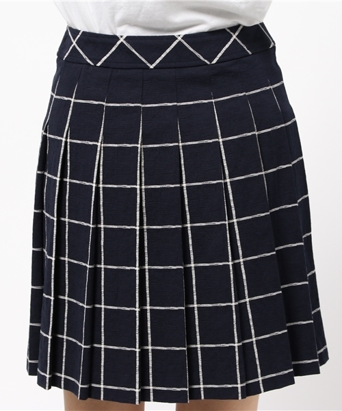 BLUE LABEL CRESTBRIDGE（ブルーレーベルクレストブリッジ）の「ウインドウペンチェックジャガード　キルトスカート（スカート・レディース・ネイビー/ベージュ・38/36/34）」の9枚目の写真