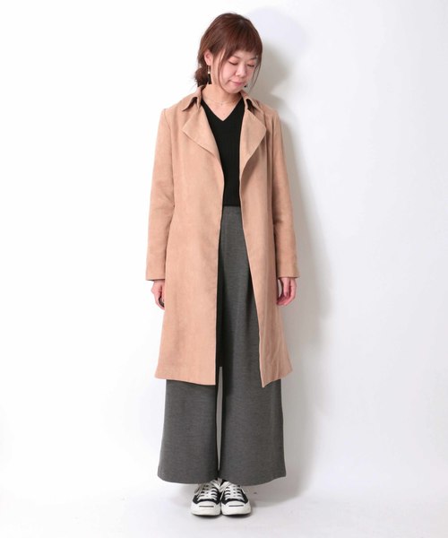 ikka（イッカ）の「フェイクスウェードテロンチコート（トレンチコート・レディース・キャメル/オリーブ・MEDIUM/LARGE）」の13枚目の写真