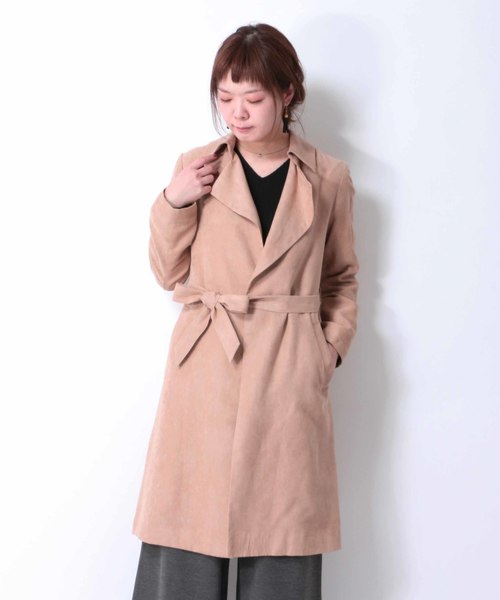 ikka（イッカ）の「フェイクスウェードテロンチコート（トレンチコート・レディース・キャメル/オリーブ・MEDIUM/LARGE）」の16枚目の写真