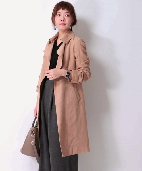 ikka（イッカ）の「フェイクスウェードテロンチコート（トレンチコート・レディース・キャメル/オリーブ・MEDIUM/LARGE）」の22枚目の写真