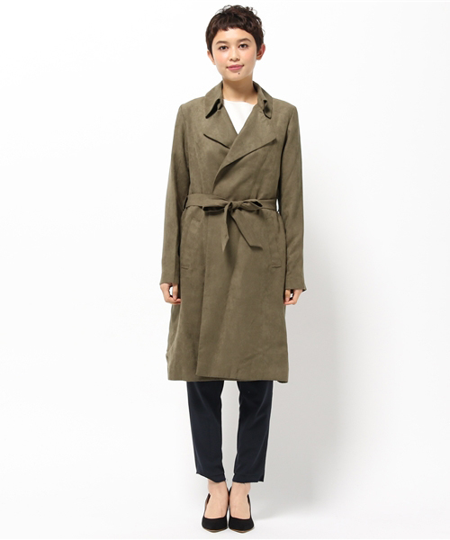 ikka（イッカ）の「フェイクスウェードテロンチコート（トレンチコート・レディース・キャメル/オリーブ・MEDIUM/LARGE）」の3枚目の写真