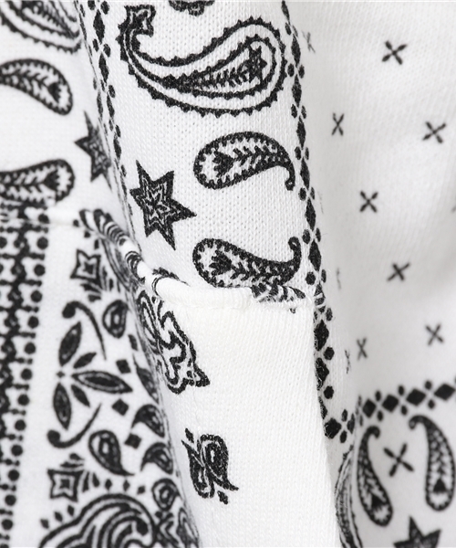 VENCEEXCHANGE(ヴァンスエクスチェンジ)の「裏毛ペイズリー柄パーカープルオーバー (パーカー・メンズ・オフホワイト/ブラック・MEDIUM/LARGE/SMALL/X-LARGE)」の9枚目の写真