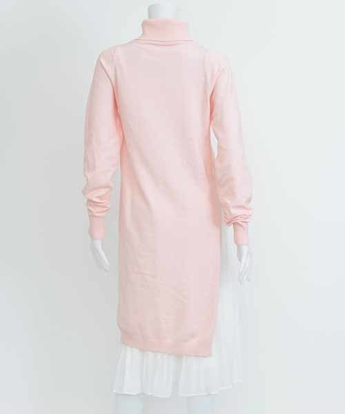 MICOAMERI（ミコアメリ）の「タートルニットプリーツコンビワンピース（ワンピース・レディース・グレー/ブラック/ホワイト/ピンク・FREE）」の14枚目の写真