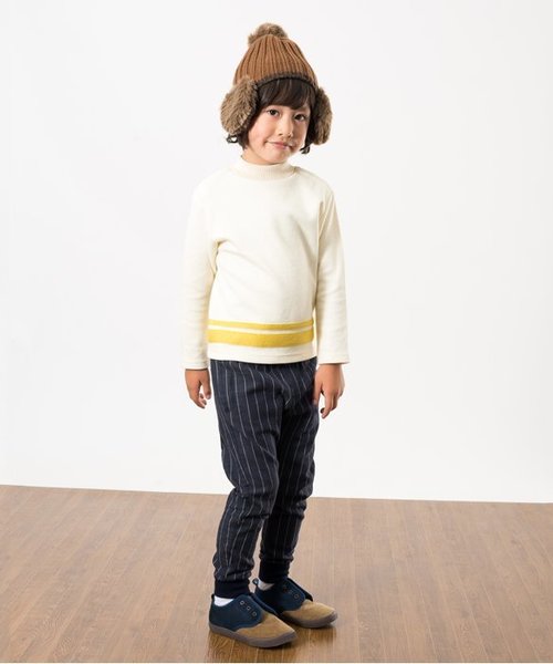 apres les cours（アプレレクール）の「イヤーマフニット帽（ニットキャップ/ビーニー・キッズ・ブラック/ブラウン/ネイビー/ピンク・50/54/58）」の5枚目の写真