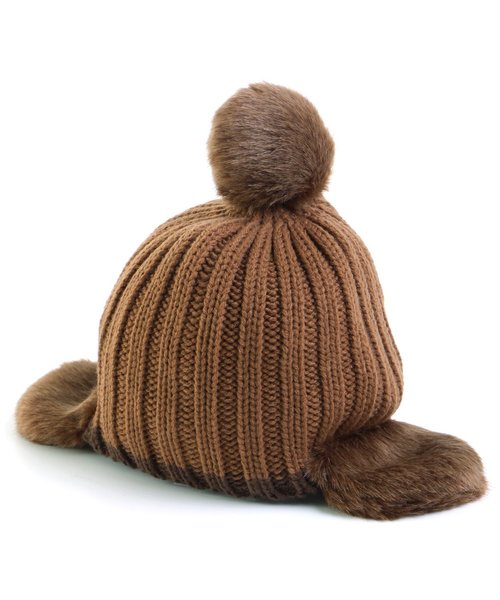 apres les cours（アプレレクール）の「イヤーマフニット帽（ニットキャップ/ビーニー・キッズ・ブラック/ブラウン/ネイビー/ピンク・50/54/58）」の9枚目の写真