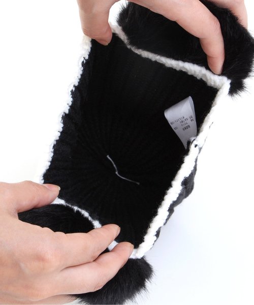 apres les cours（アプレレクール）の「イヤーマフニット帽（ニットキャップ/ビーニー・キッズ・ブラック/ブラウン/ネイビー/ピンク・50/54/58）」の10枚目の写真