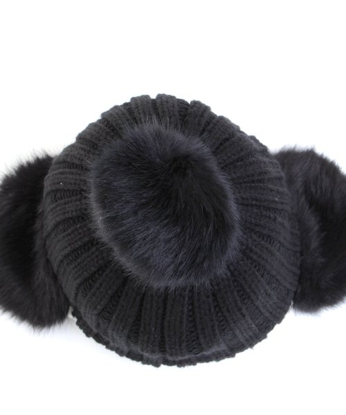 apres les cours（アプレレクール）の「イヤーマフニット帽（ニットキャップ/ビーニー・キッズ・ブラック/ブラウン/ネイビー/ピンク・50/54/58）」の11枚目の写真