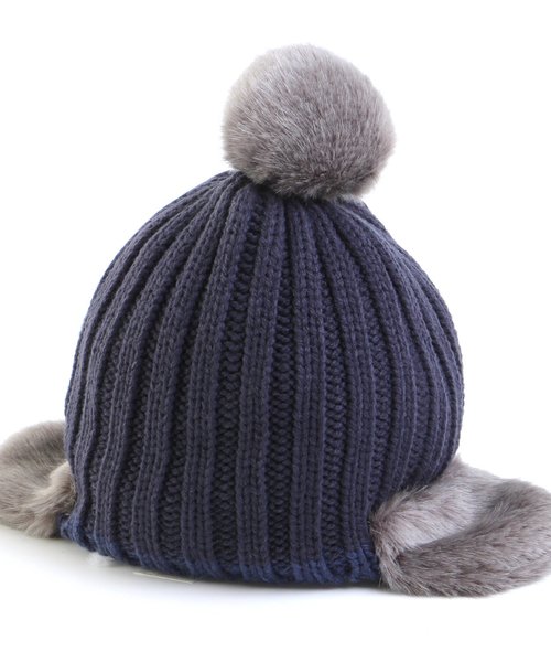 apres les cours（アプレレクール）の「イヤーマフニット帽（ニットキャップ/ビーニー・キッズ・ブラック/ブラウン/ネイビー/ピンク・50/54/58）」の12枚目の写真