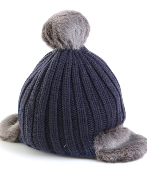 apres les cours（アプレレクール）の「イヤーマフニット帽（ニットキャップ/ビーニー・キッズ・ブラック/ブラウン/ネイビー/ピンク・50/54/58）」の15枚目の写真