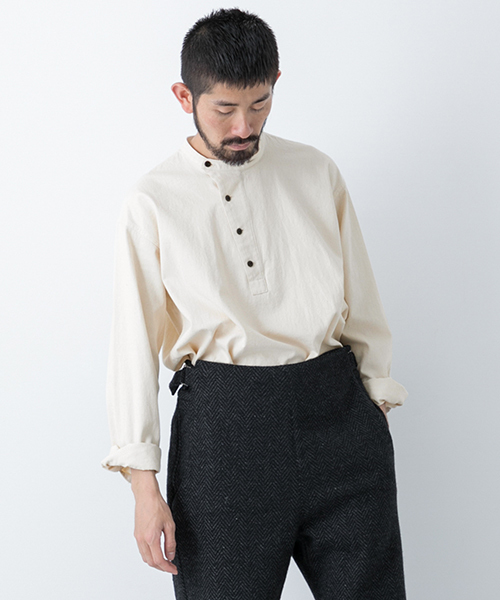 かぐれ（カグレ）の「BRAIN　grandpa shirts（シャツ/ブラウス・メンズ・インディゴブルー/ナチュラル・4/3）」の2枚目の写真