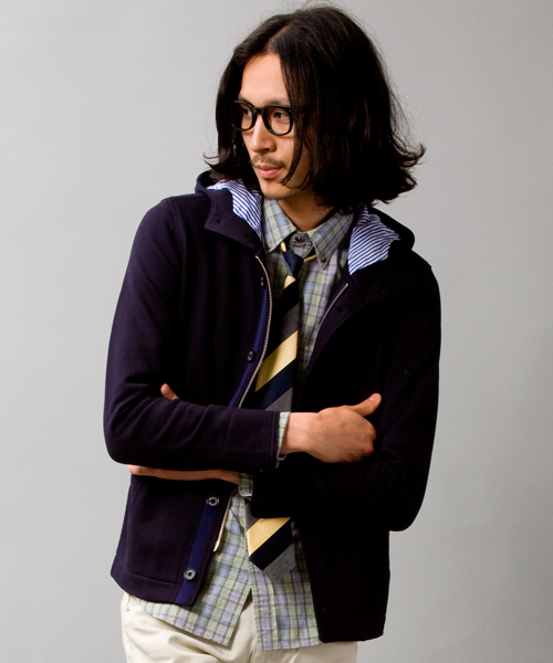 BEAUTY&YOUTH UNITED ARROWS(ビューティーアンドユースユナイテッドアローズ)の「BY ∴ カット レイズドネック フーデッドブルゾン◆(ブルゾン・メンズ・グレー/ネイビー/Brick ・SMALL/MEDIUM/LARGE/X-LARGE)」の5枚目の写真
