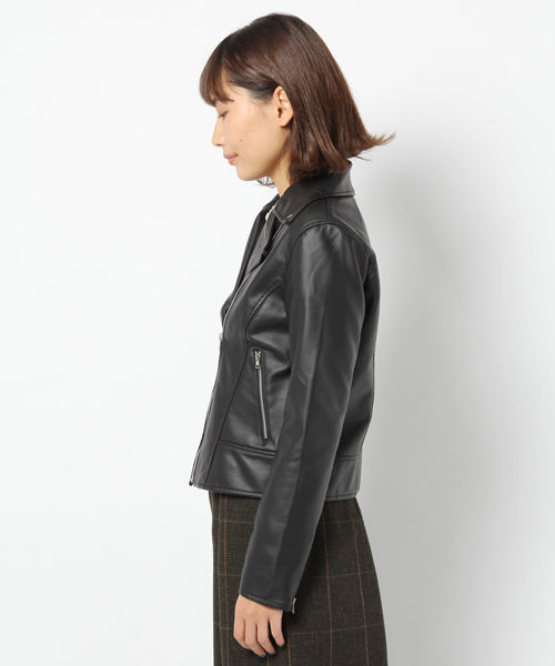 laboratory work（ラボラトリーワーク）の「合皮ライダースブルゾン（ライダースジャケット・レディース・ブラック・SMALL/MEDIUM）」の5枚目の写真