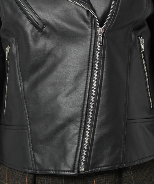 laboratory work（ラボラトリーワーク）の「合皮ライダースブルゾン（ライダースジャケット・レディース・ブラック・SMALL/MEDIUM）」の12枚目の写真