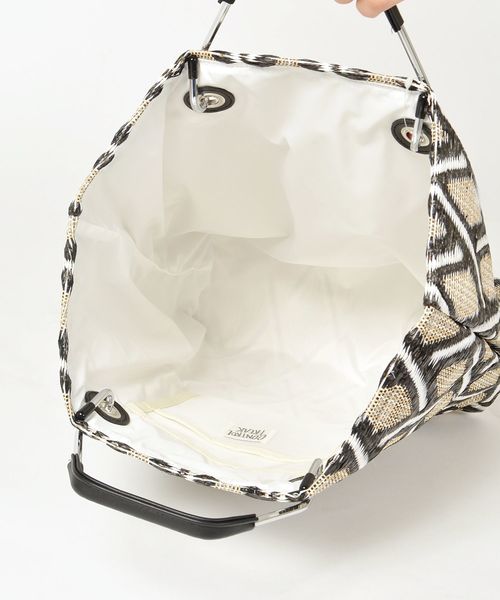 CONTROL FREAK / CTFK（コントロールフリーク）の「【WEB限定】control freak:メタルハンドルシートバッグ ◇◇（トートバッグ・レディース・ブラック/ブルー・ONE SIZE）」の3枚目の写真