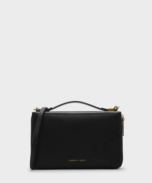 CHARLES & KEITH(チャールズ & キース)の「トップハンドルクラッチ / TOP HANDLE CLUTCH(クラッチバッグ・レディース・ブラック/ホワイト系その他・S)」の2枚目の写真