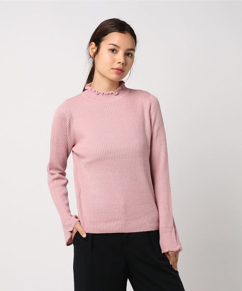 E Hyphen World Gallery イーハイフンワールドギャラリー の フリルハイネックリブプルオーバー ニット セーター Wear