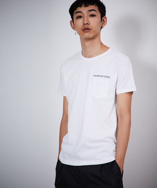 FACTOTUM(ファクトタム)の「【FACTOTUM】COLOR PLATEワンポイントT(Tシャツ/カットソー・メンズ・ホワイト/ブラック・44/46/48)」の2枚目の写真
