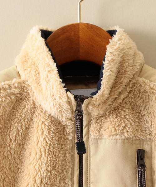 green label relaxing(グリーンレーベルリラクシング)の「【キッズ】リョウメン ボア ジップ ベスト(ベスト・キッズ・パープル/ベージュ/ネイビー・105/115/95/125/135)」の12枚目の写真