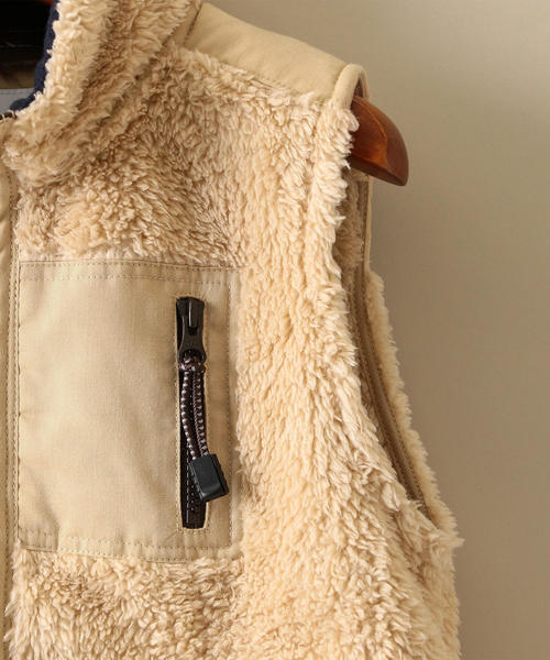 green label relaxing(グリーンレーベルリラクシング)の「【キッズ】リョウメン ボア ジップ ベスト(ベスト・キッズ・パープル/ベージュ/ネイビー・105/115/95/125/135)」の11枚目の写真