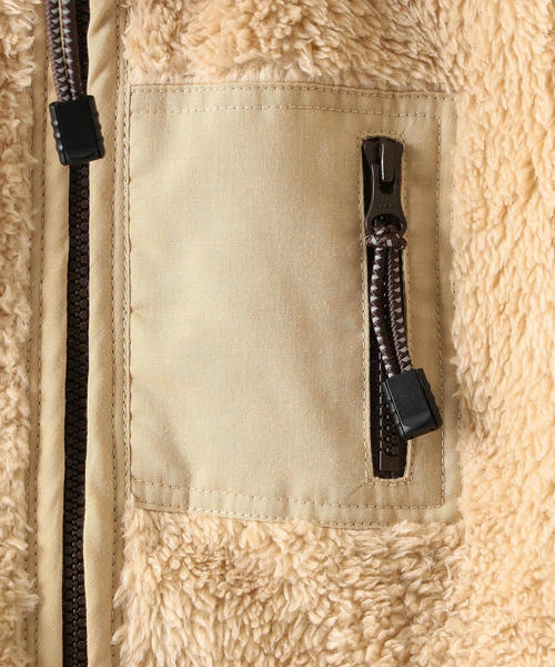 green label relaxing(グリーンレーベルリラクシング)の「【キッズ】リョウメン ボア ジップ ベスト(ベスト・キッズ・パープル/ベージュ/ネイビー・105/115/95/125/135)」の7枚目の写真