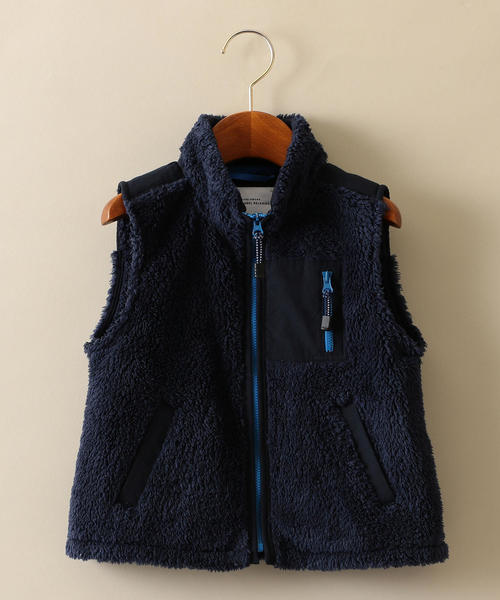 green label relaxing(グリーンレーベルリラクシング)の「【キッズ】リョウメン ボア ジップ ベスト(ベスト・キッズ・パープル/ベージュ/ネイビー・105/115/95/125/135)」の14枚目の写真