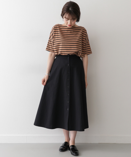 ITEMS URBANRESEARCH（アイテムズ アーバンリサーチ）の「マエボタンフレアスカート（スカート・レディース・ブラック/ベージュ/ブラウン・FREE）」の5枚目の写真