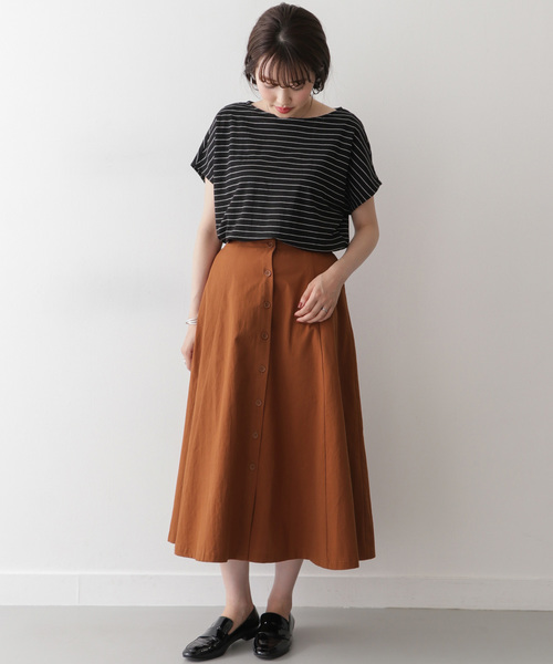 ITEMS URBANRESEARCH（アイテムズ アーバンリサーチ）の「マエボタンフレアスカート（スカート・レディース・ブラック/ベージュ/ブラウン・FREE）」の6枚目の写真