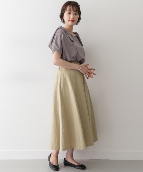 ITEMS URBANRESEARCH（アイテムズ アーバンリサーチ）の「マエボタンフレアスカート（スカート・レディース・ブラック/ベージュ/ブラウン・FREE）」の8枚目の写真