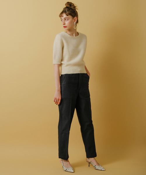 Banner Barrett（バナーバレット）の「RACOON SHORT SLEEVE PULLOVER/ラクーン5分袖ニット（ニット/セーター・レディース・レッド/オフホワイト/ブルー/グリーン/キャメル・38）」の9枚目の写真