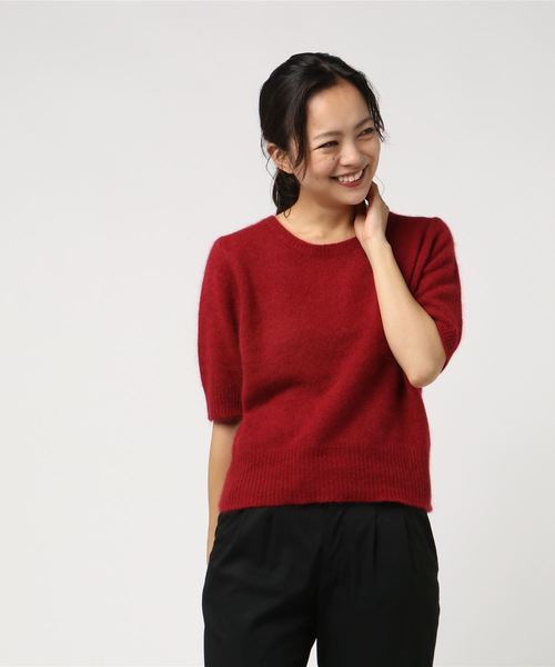 Banner Barrett（バナーバレット）の「RACOON SHORT SLEEVE PULLOVER/ラクーン5分袖ニット（ニット/セーター・レディース・レッド/オフホワイト/ブルー/グリーン/キャメル・38）」の11枚目の写真