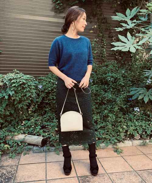 Banner Barrett（バナーバレット）の「RACOON SHORT SLEEVE PULLOVER/ラクーン5分袖ニット（ニット/セーター・レディース・レッド/オフホワイト/ブルー/グリーン/キャメル・38）」の18枚目の写真