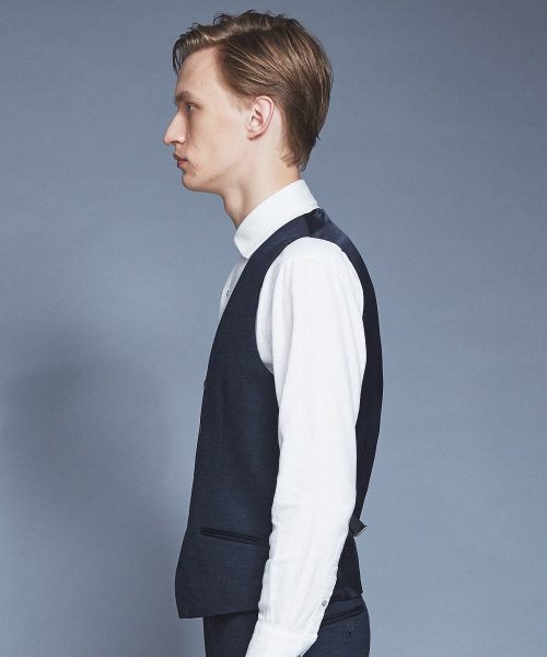 ABAHOUSE（アバハウス）の「【Recency of Mine/セットアップ対応】ウールモクロディジレ（ベスト・メンズ・チャコールグレー/ネイビー・46/48/50）」の4枚目の写真