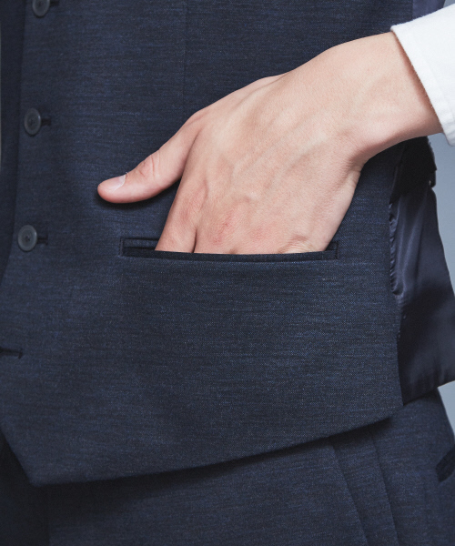 ABAHOUSE（アバハウス）の「【Recency of Mine/セットアップ対応】ウールモクロディジレ（ベスト・メンズ・チャコールグレー/ネイビー・46/48/50）」の8枚目の写真