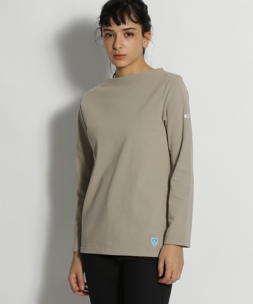 ORCIVAL(オーシバル)の「【ORCIVAL(オーシバル)】ボートネックボーダープルオーバー(Tシャツ/カットソー)」|ベージュ